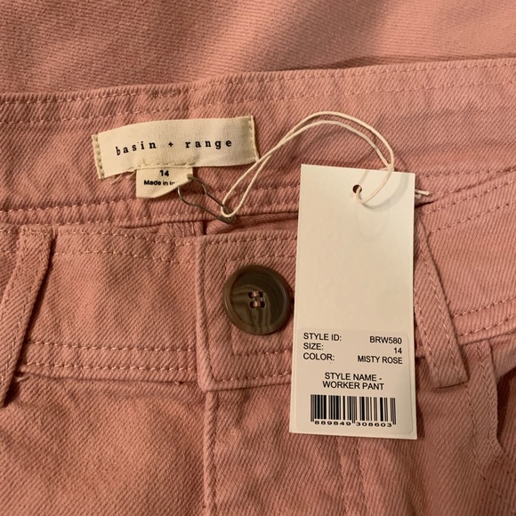 NWT Basin + Range, misty rose, size 14, worker pant - Picture 2 of 4